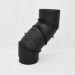 Suitsutoru , 4-osaline põlv, must Ø 130 90º ,reguleeritav , puhastusluugiga