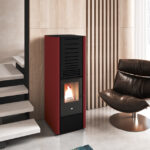 Pelleti Õhkküttekamin KAREN Punane 9,5 Kw