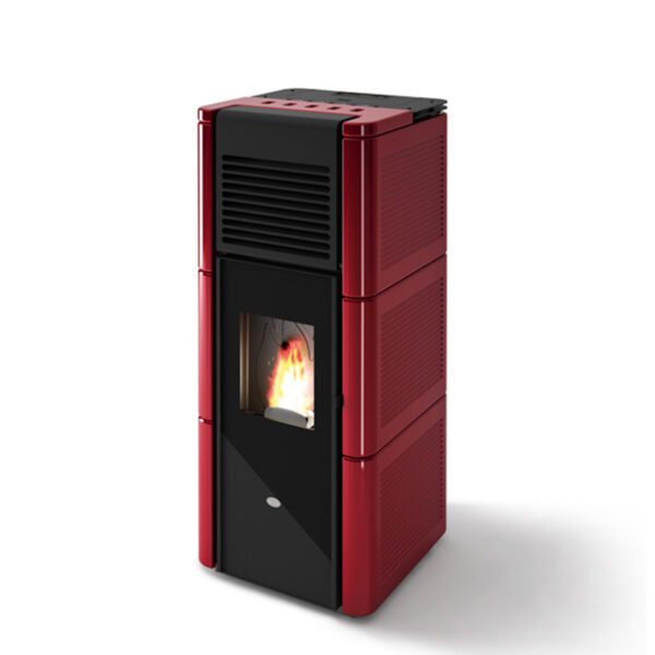 Pelleti Õhkküttekamin Õhujaotusega 1 kanal ZOE Punane 15,4 Kw - Image 5