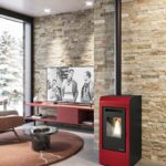 Pelleti Õhkküttekamin RITA NEW Punane 9,5 Kw