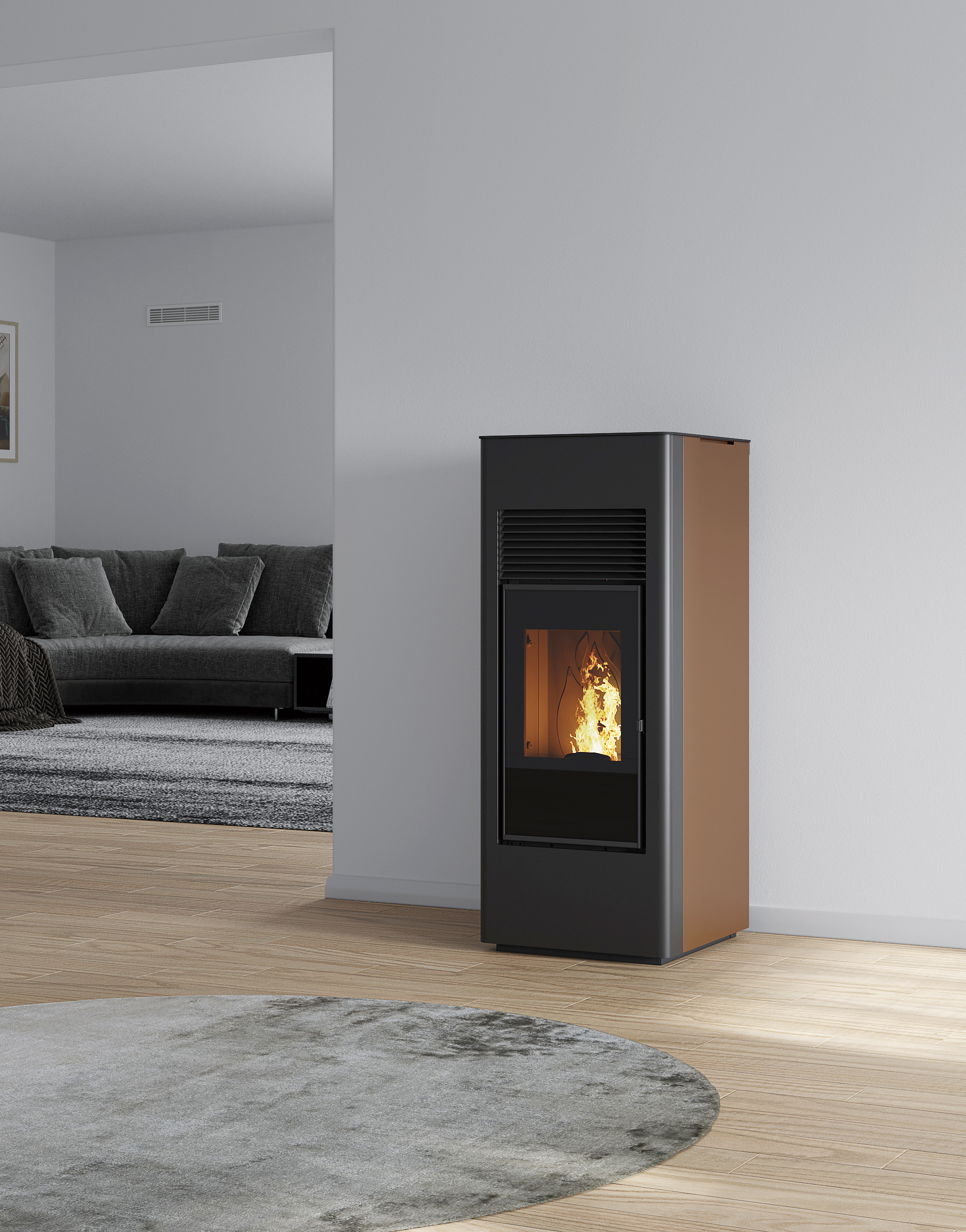 1657813329 Doria Pelleti Õhkküttekamin õhujaotusega 2 kanalit DORIA 15,4 Kw - Image 1